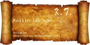 Kollin Tünde névjegykártya